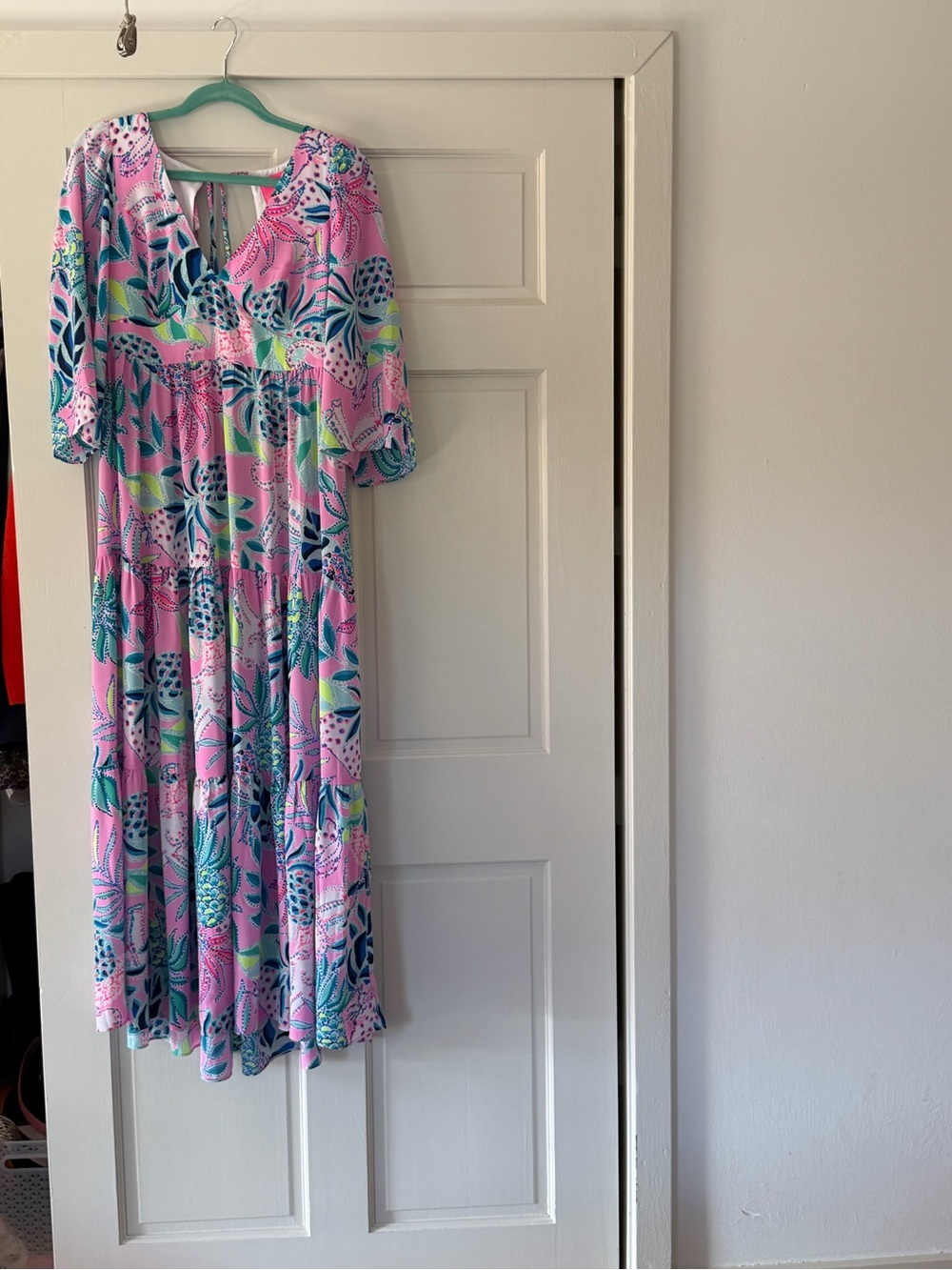 Lilly Pulitzer Pink Floral-Print Sundress with Blue and Mint Accents